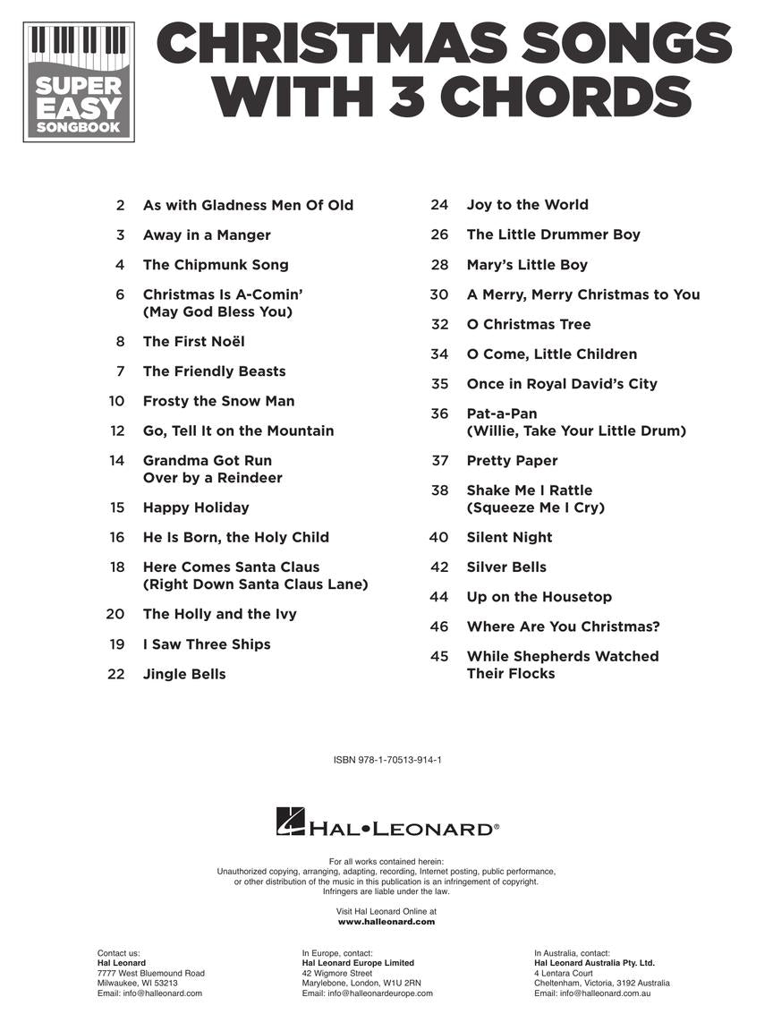 Christmas Songs With 3 Chords - Super Easy Piano Songbook