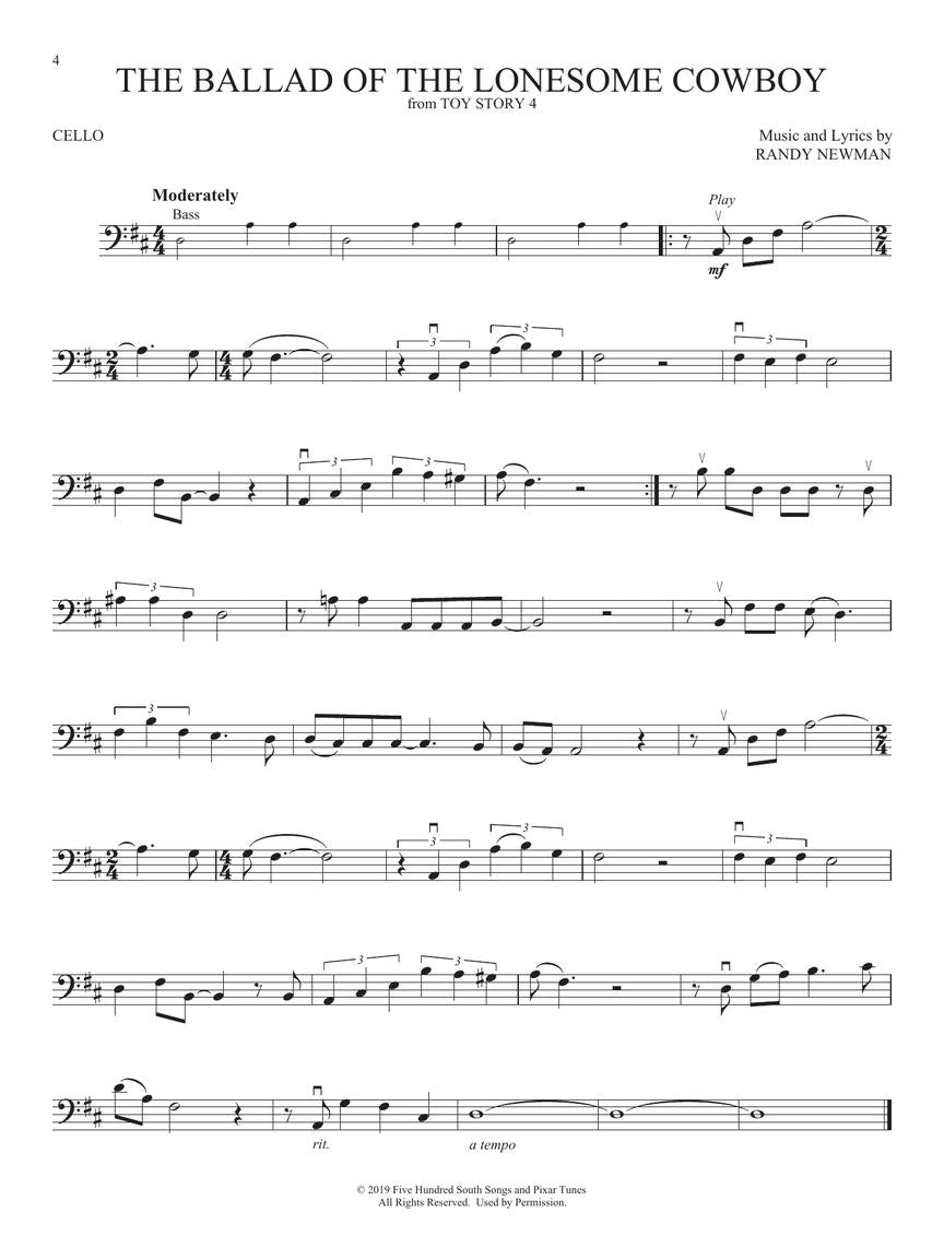 Favorite Disney Songs For Cello - Play Along Book/Ola