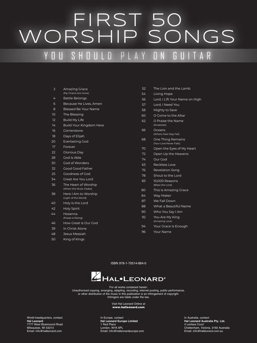 50 Worship Songs You Should Play On Guitar Songbook