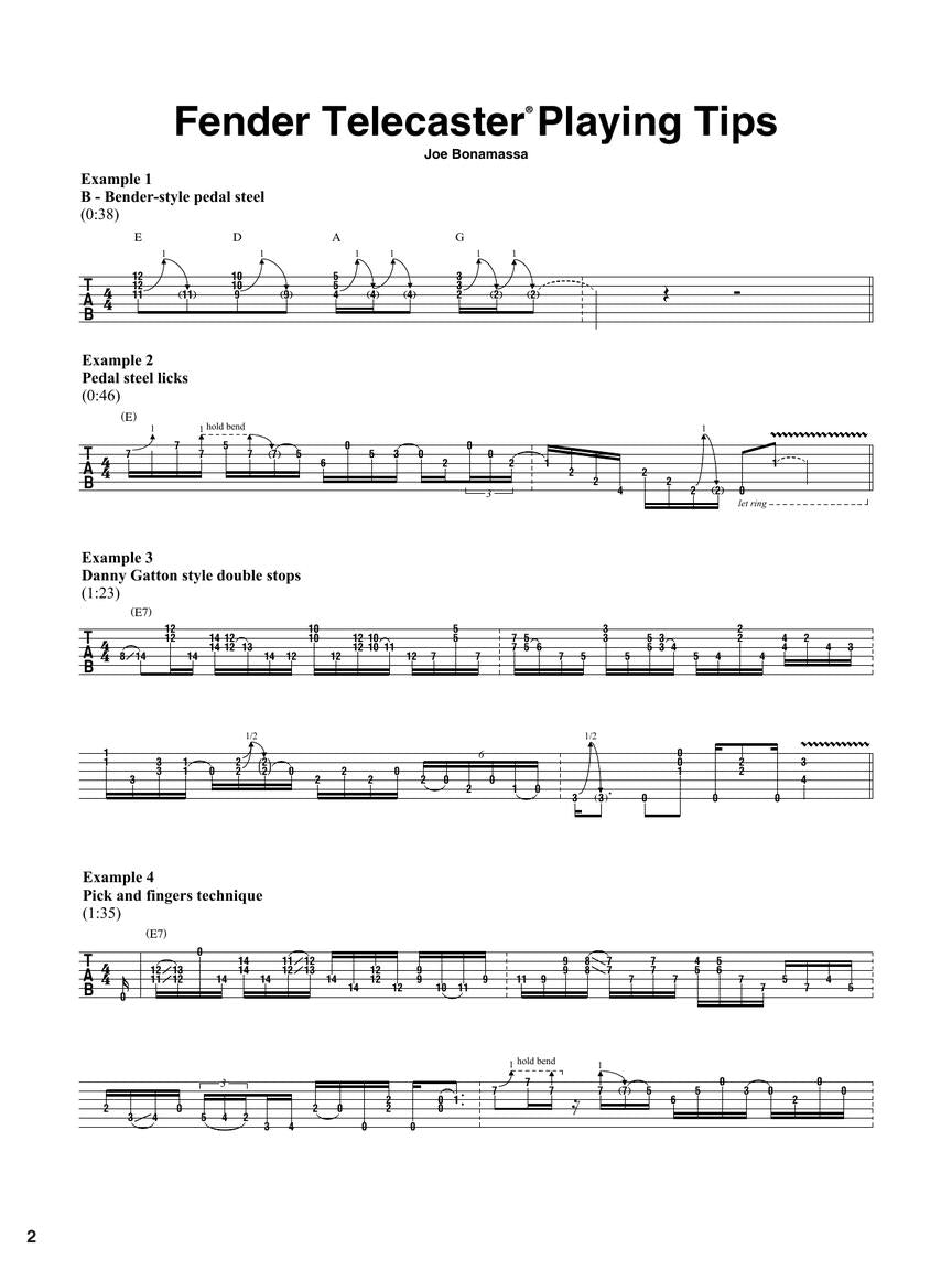 Joe Bonamassa - Signature Sounds Styles & Techniques Book/Olm