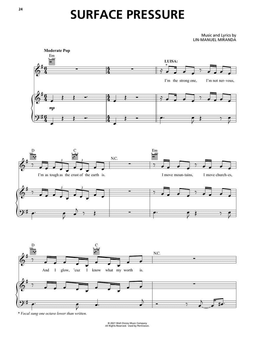 Encanto Movie Soundtrack PVG Songbook