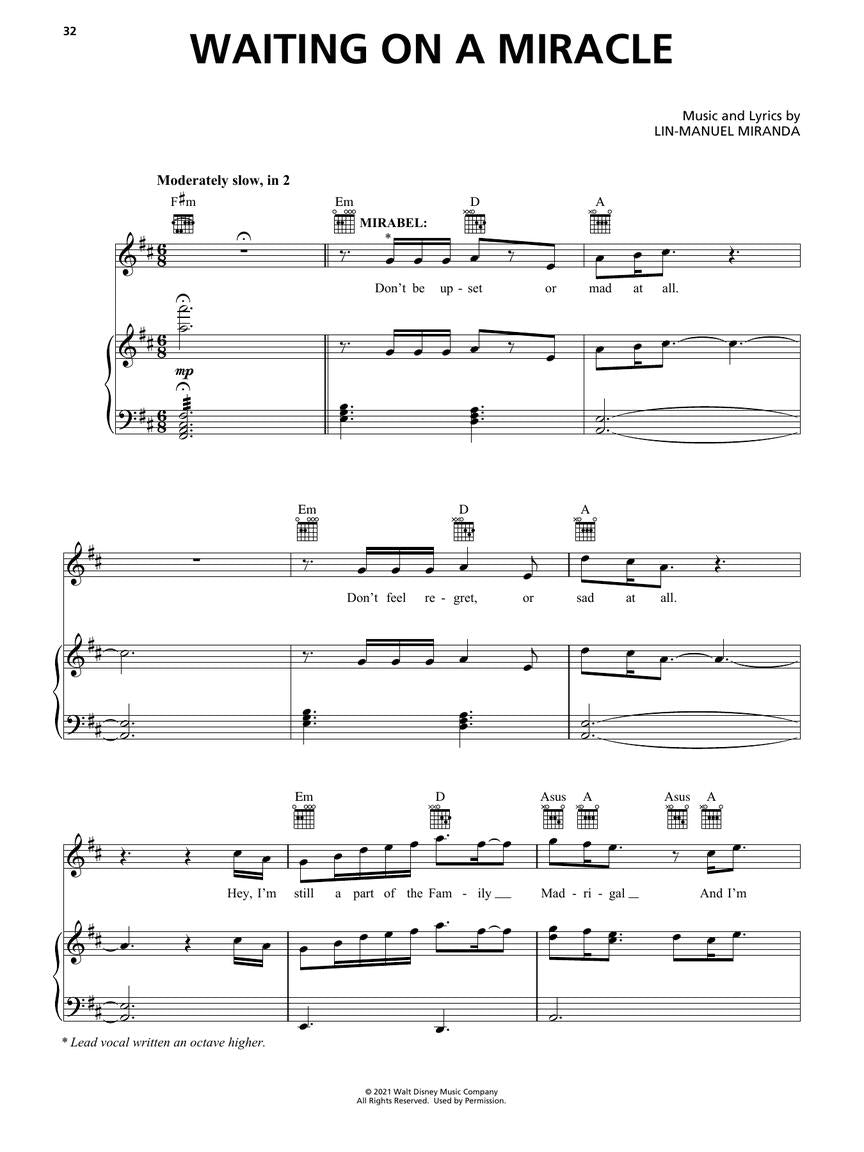 Encanto Movie Soundtrack PVG Songbook