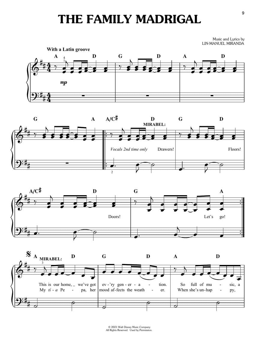 Encanto Movie Soundtrack - Easy Piano Songbook