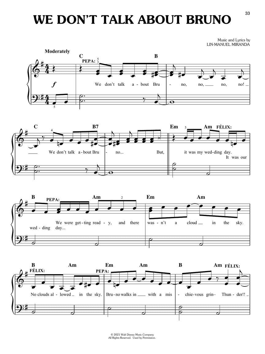 Encanto Movie Soundtrack - Easy Piano Songbook