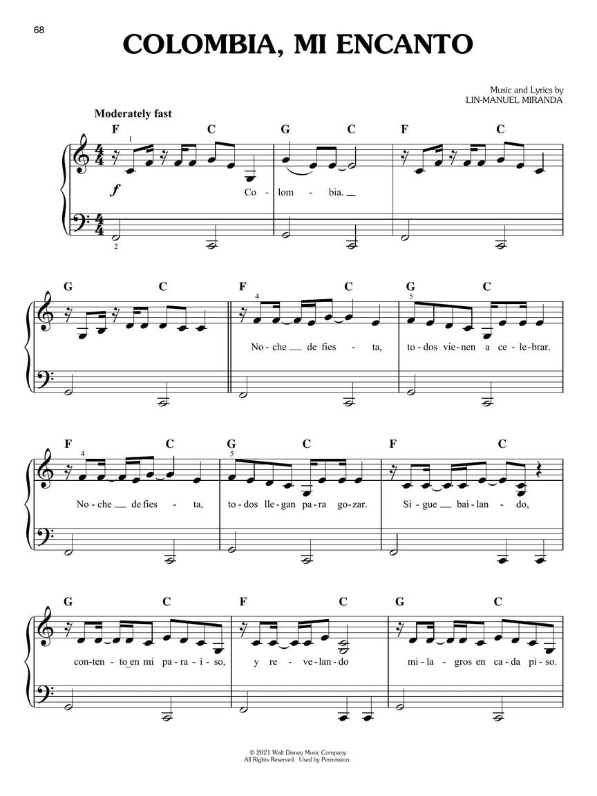 Encanto Movie Soundtrack - Easy Piano Songbook