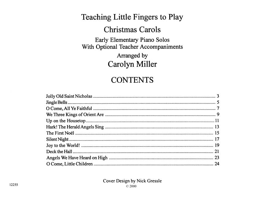 Teaching Little Fingers To Play - Christmas Carols Book