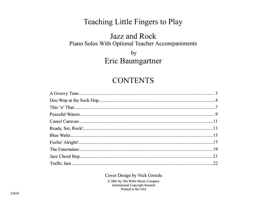 Teaching Little Fingers To Play - Jazz And Rock Book