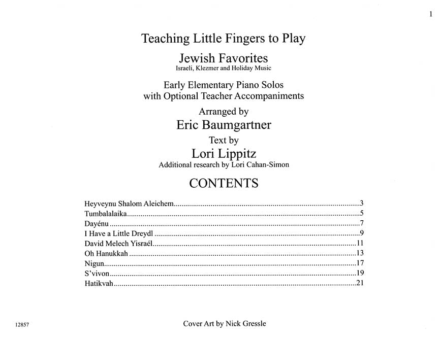 Teaching Little Fingers To Play - Jewish Favorites Book