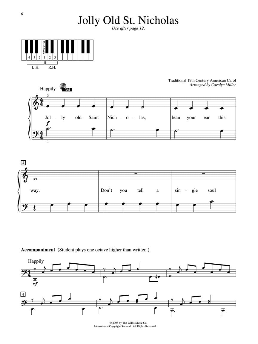 John Thompson's Christmas Piano Solos - Grade 1 Book