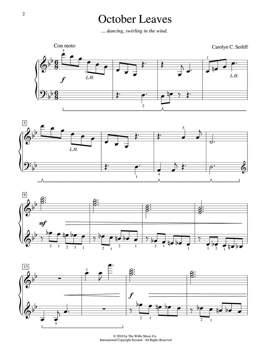 October Leaves - Piano Sheet Music