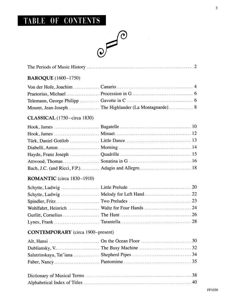 Faber Piano Literature - Developing Artist Piano Classics Book 1 (Revised Edition)