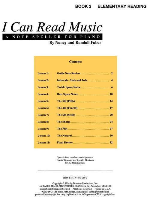 Faber Piano Adventures: I Can Read Music Note Speller Book 2