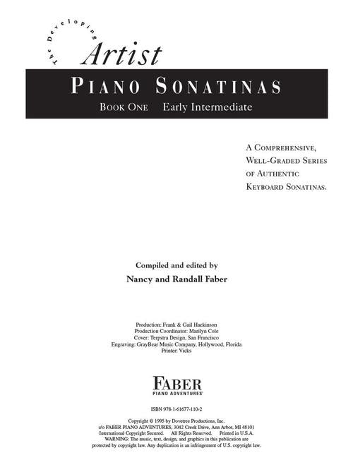 Faber Piano Literature - Developing Artist Piano Sonatinas Book 1