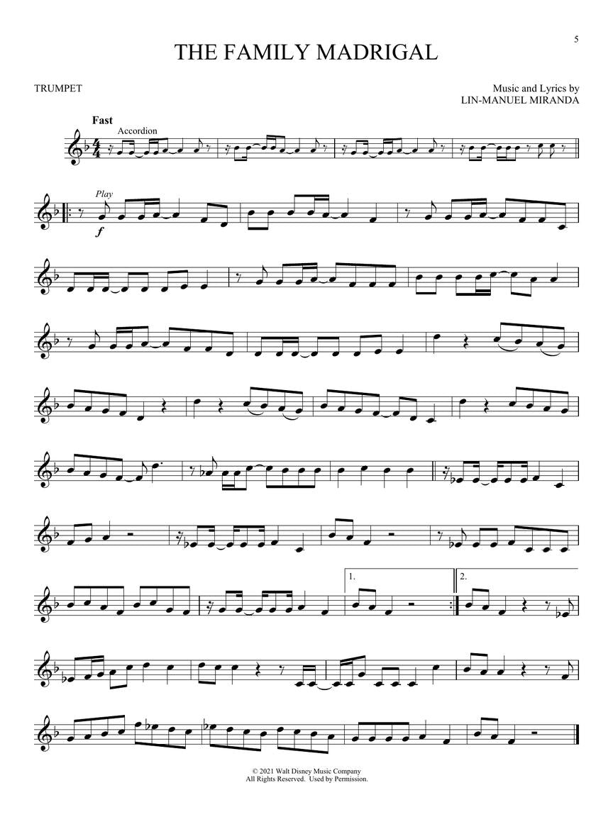 Encanto For Trumpet - Movie Soundtrack Play Along Book/Ola