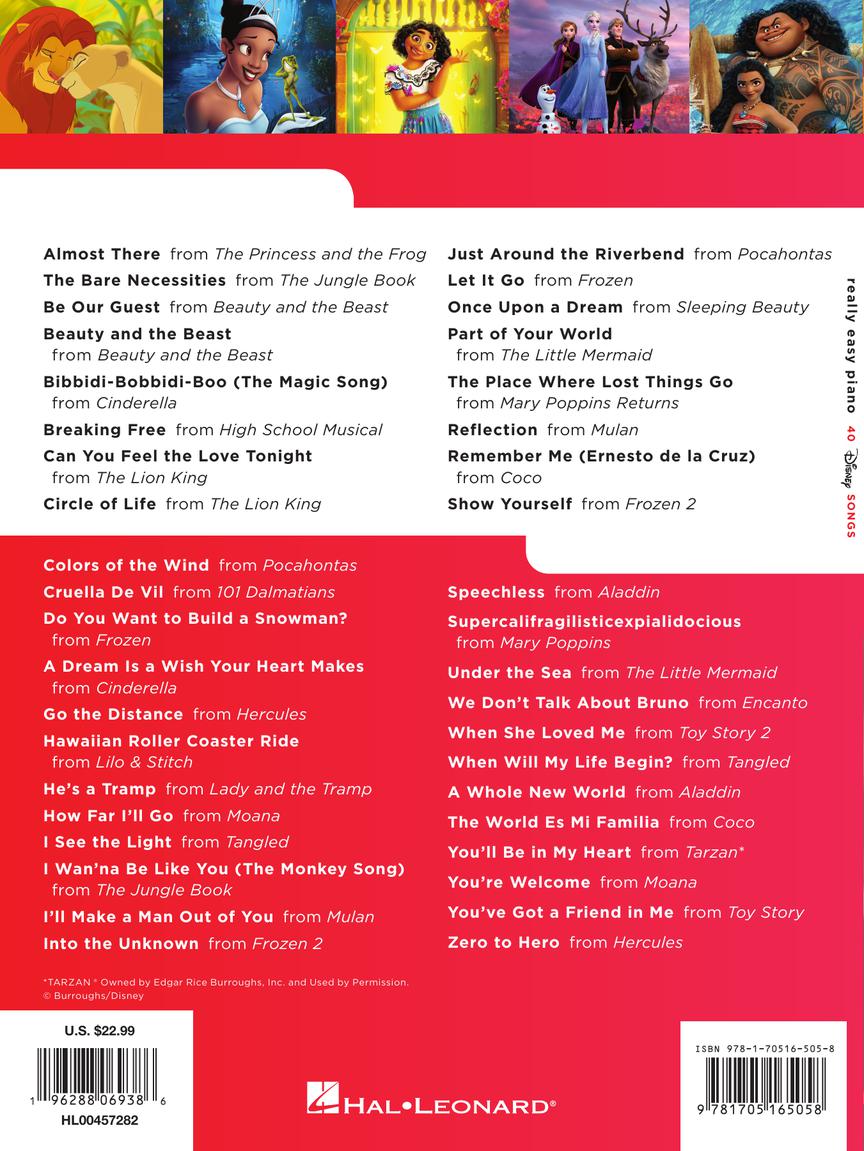 40 Disney Songs - Really Easy Piano Book