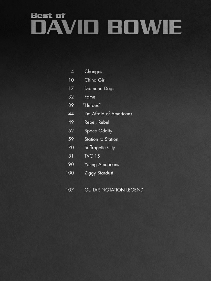 Best Of David Bowie - Guitar Tab Book