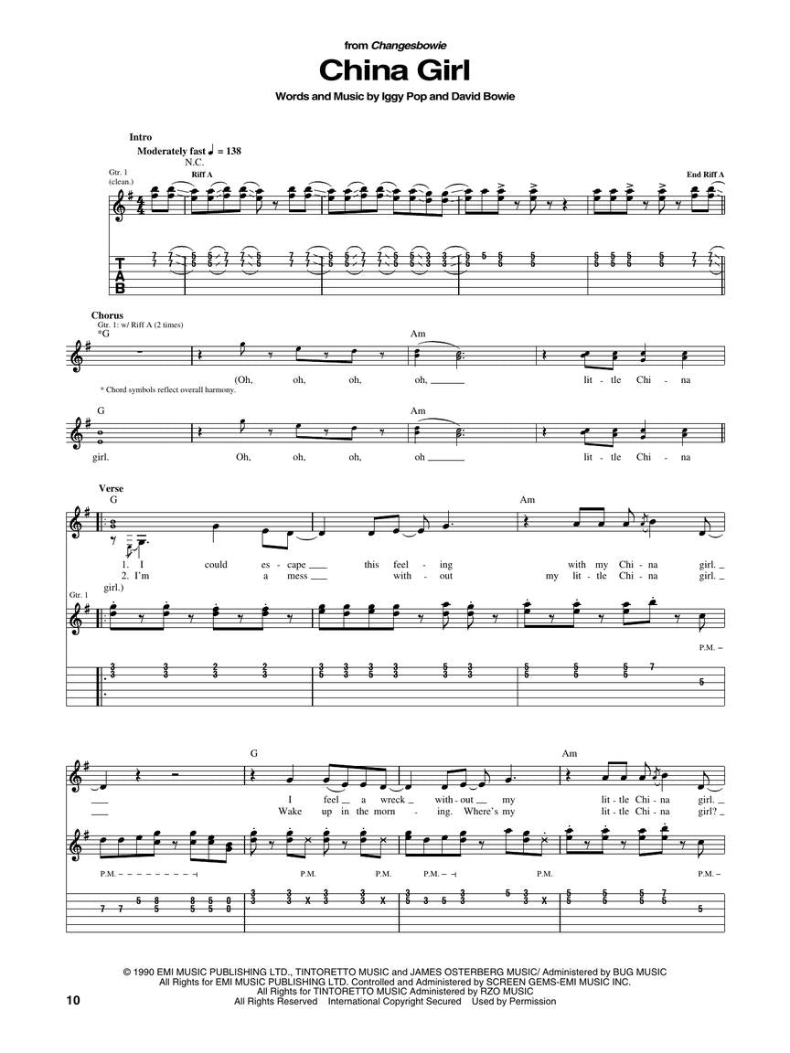 Best Of David Bowie - Guitar Tab Book