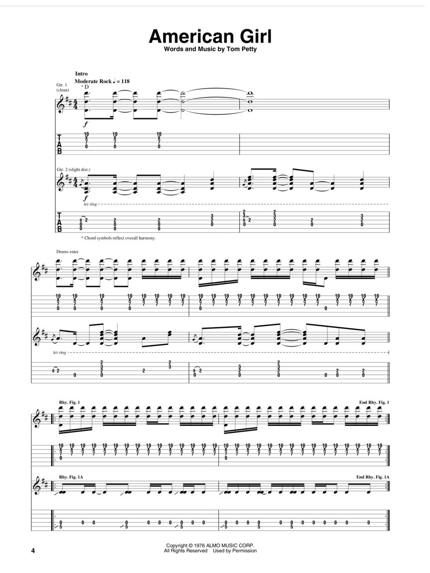 Tom Petty - Definitive Guitar Collection Tab Book Songbooks
