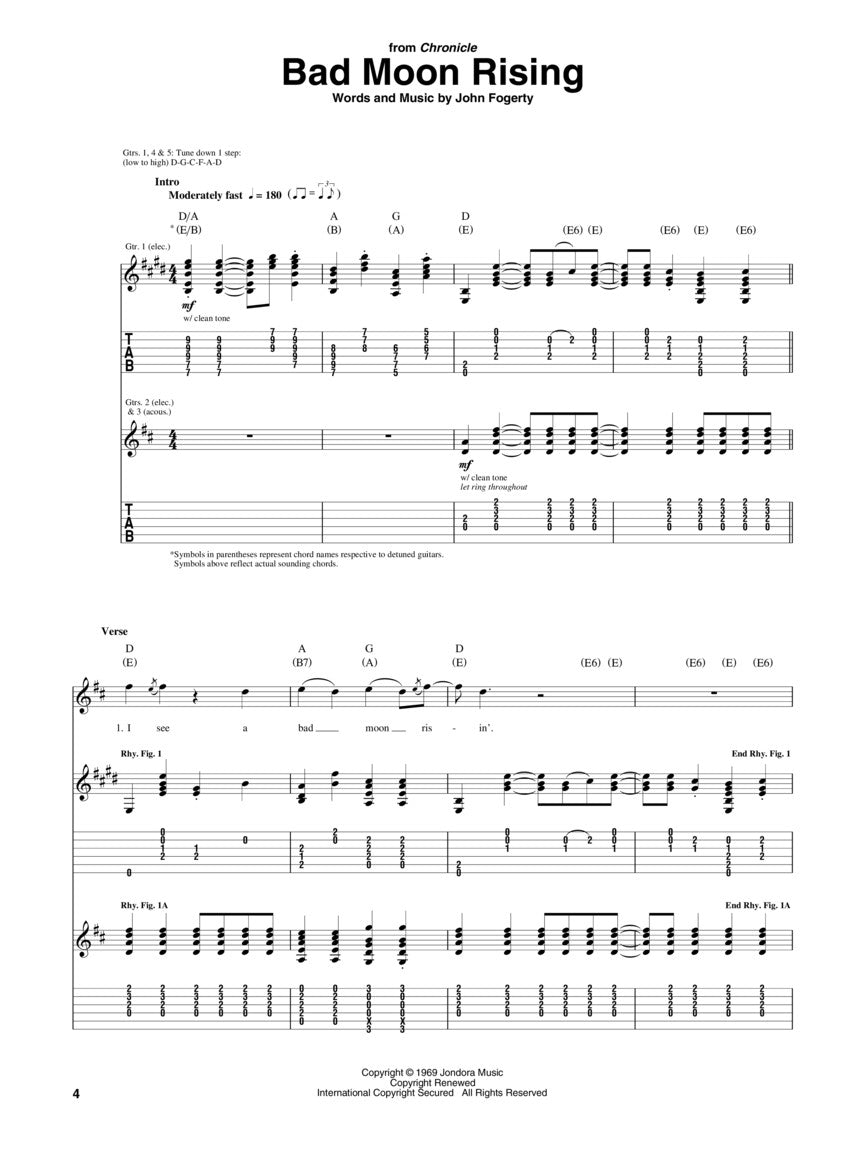 Best Of Creedence Clearwater Revival  - Guitar Tab Book