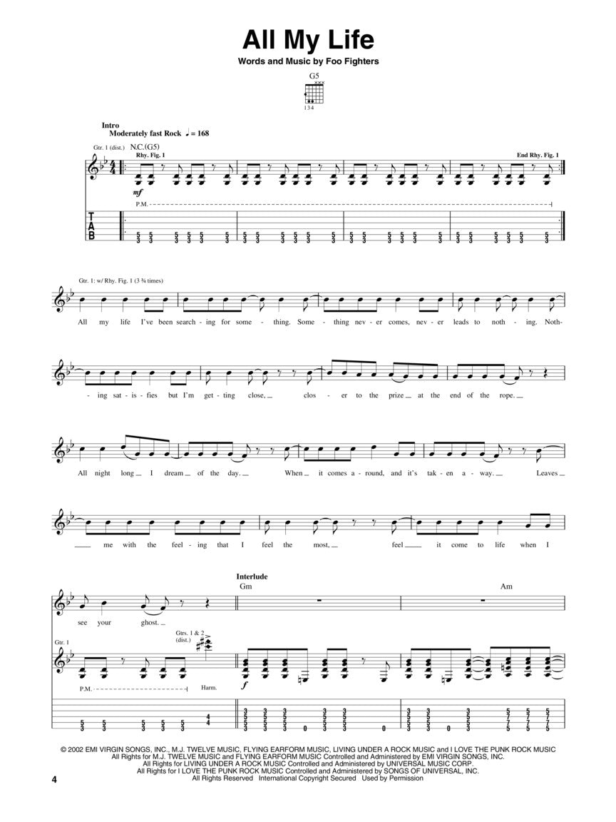 Foo Fighters - Greatest Hits Guitar Tab Book
