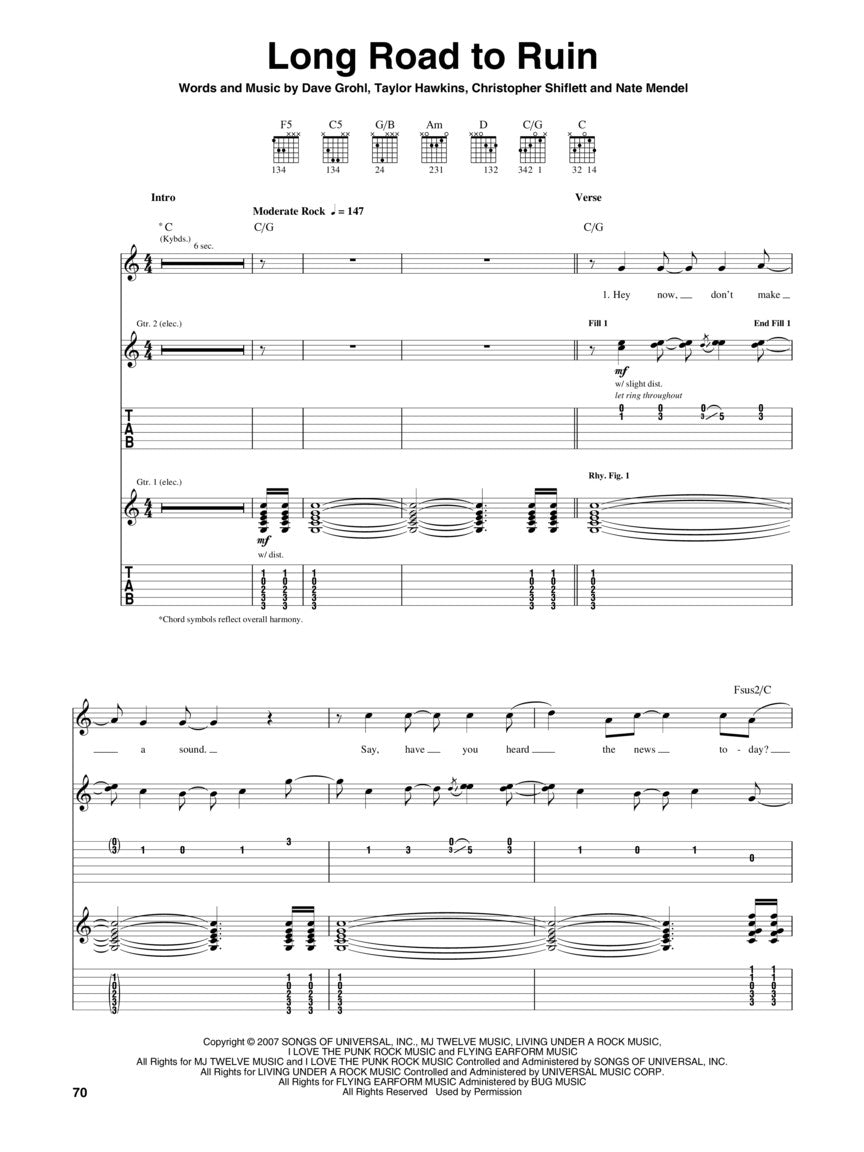 Foo Fighters - Greatest Hits Guitar Tab Book