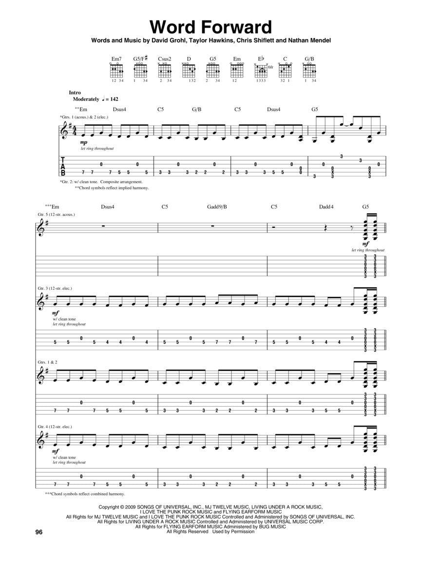 Foo Fighters - Greatest Hits Guitar Tab Book
