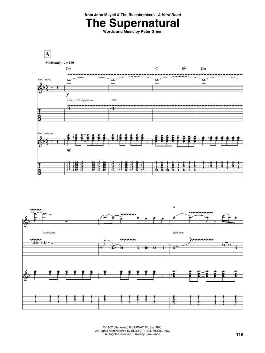 The Best Of Peter Green Guitar Tab Book