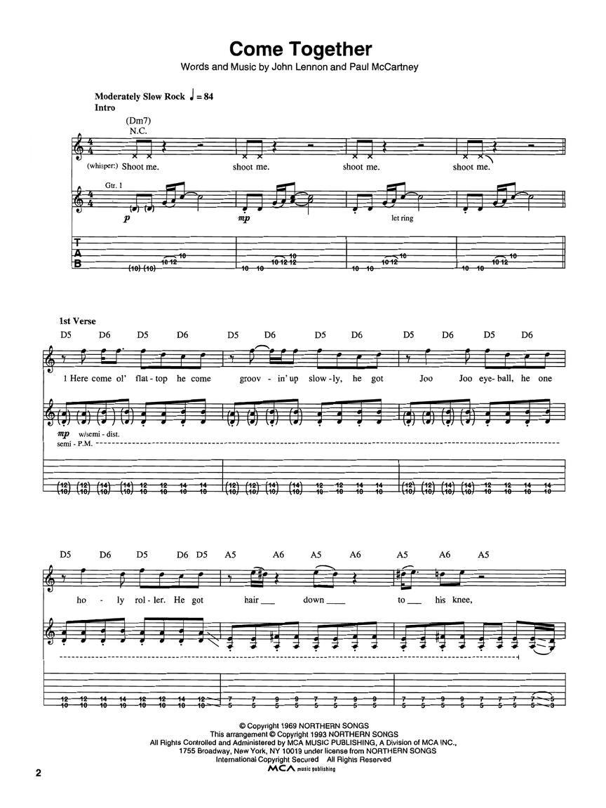 The Beatles - Abbey Road Guitar Tab Book