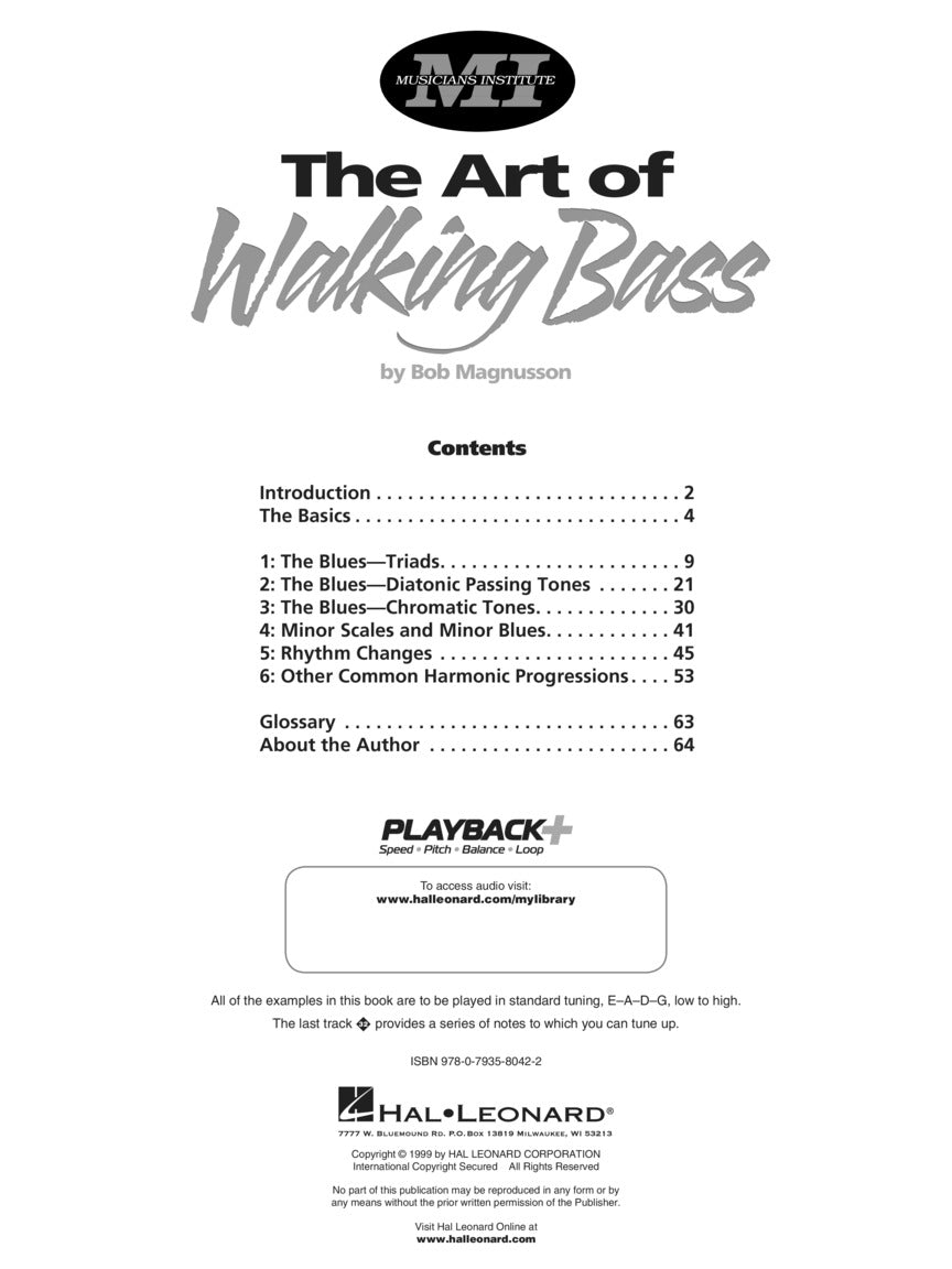 The Art Of Walking Bass Book/Ola