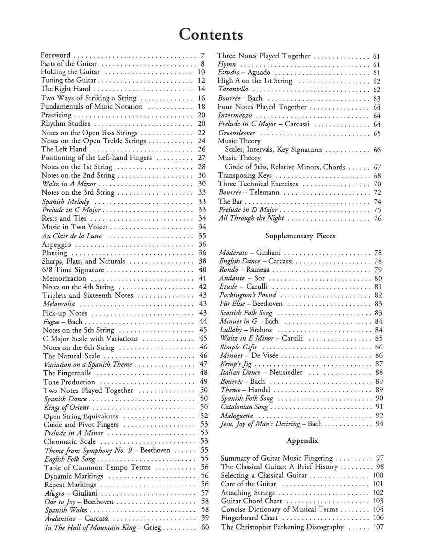 Christopher Parkening - Guitar Method Volume 1 Book (Revised Edition)