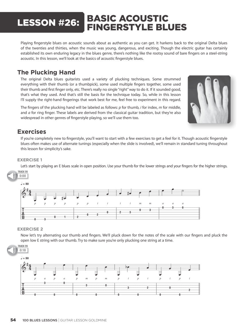 Guitar Goldmine - 100 Blues Lessons Book/Ola