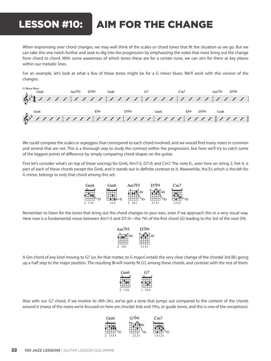 100 Jazz Guitar Lessons Goldmine Series Book/Ola & Folk