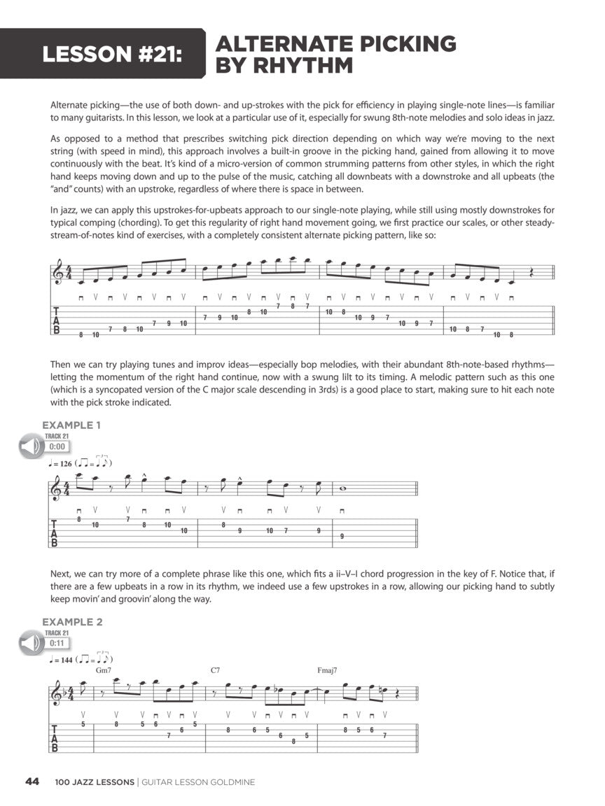 100 Jazz Guitar Lessons Goldmine Series Book/Ola & Folk