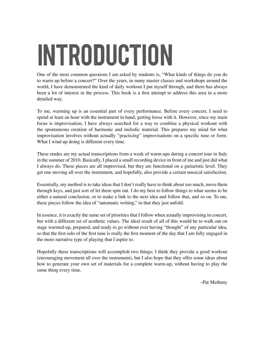Pat Metheny - Guitar Etudes Book