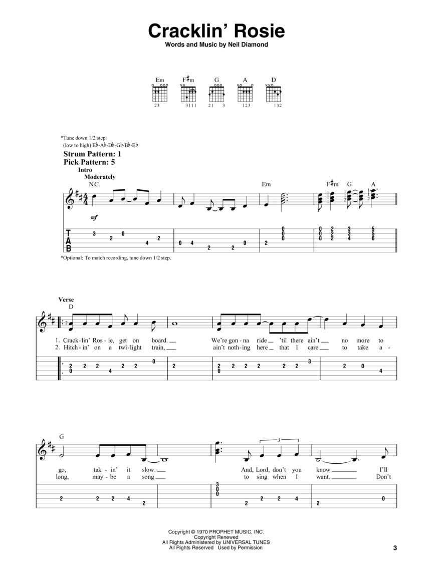 Neil Diamond Anthology - Easy Guitar Notes Tab Songbook (2nd Edition)