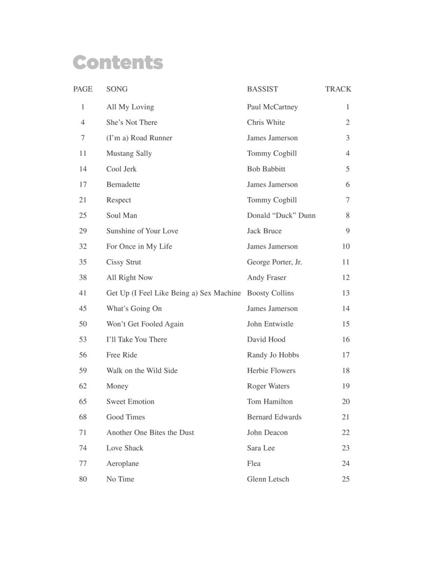 25 Great Bass Lines Book/Ola