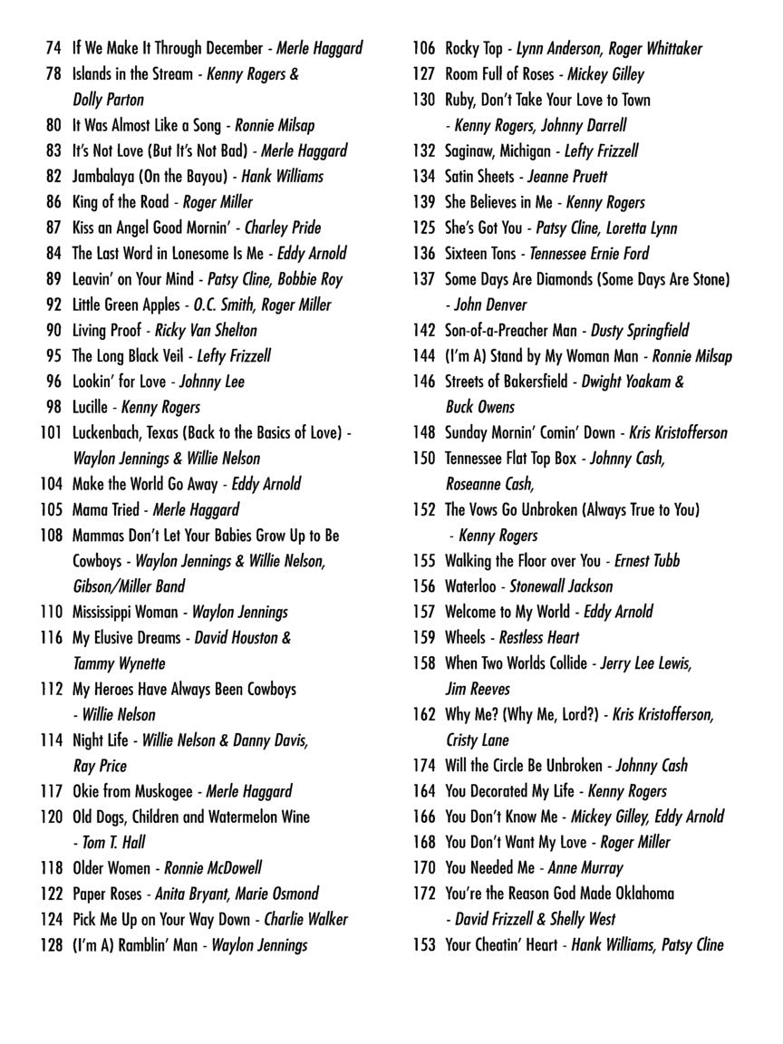 The Classic Country Book For Easy Guitar (101 Songs)
