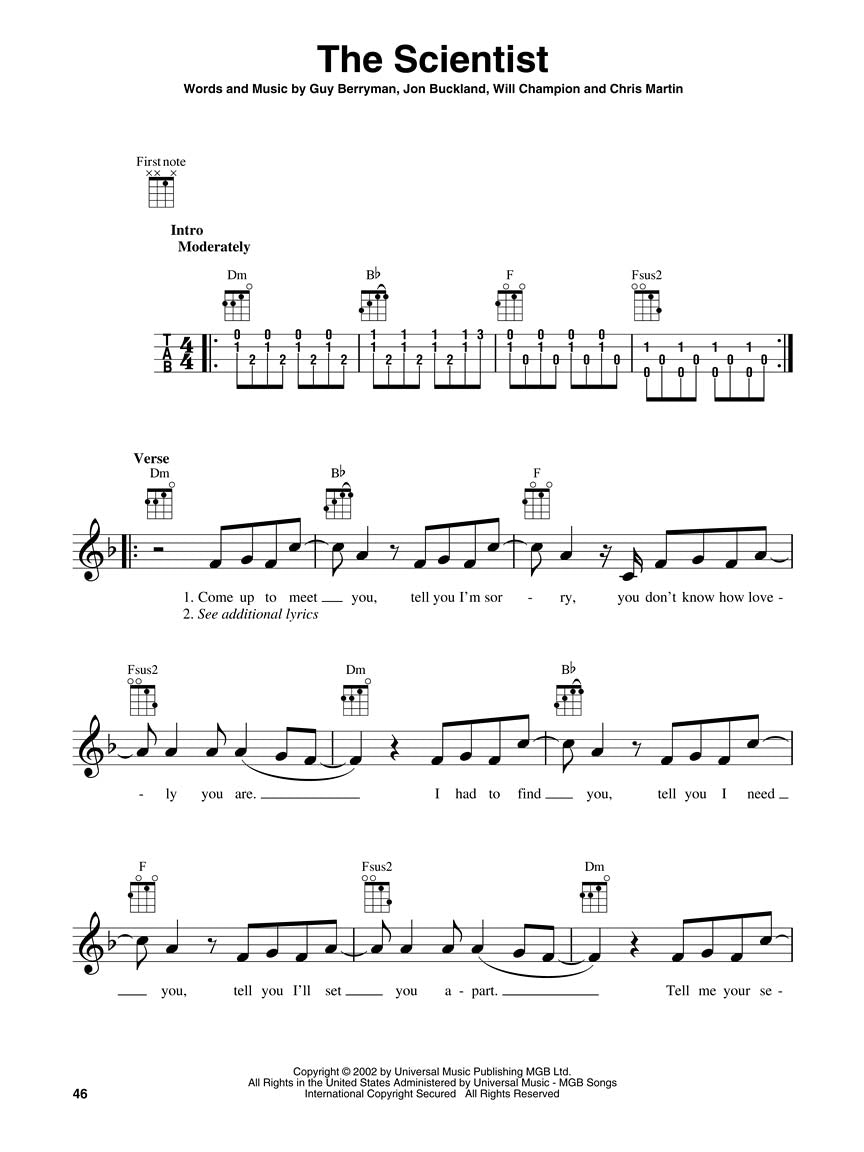 Coldplay For Ukulele Songbook