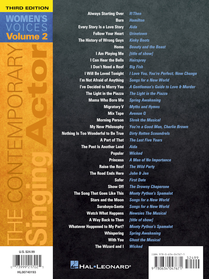 Contemporary Singing Actor - Women's Edition Volume 2 Book