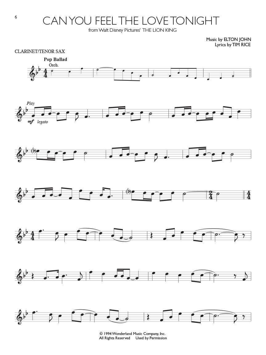 Disney Solos - Clarinet/Tenor Saxophone Play Along Book/Ola