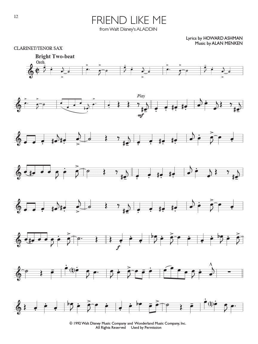 Disney Solos - Clarinet/Tenor Saxophone Play Along Book/Ola