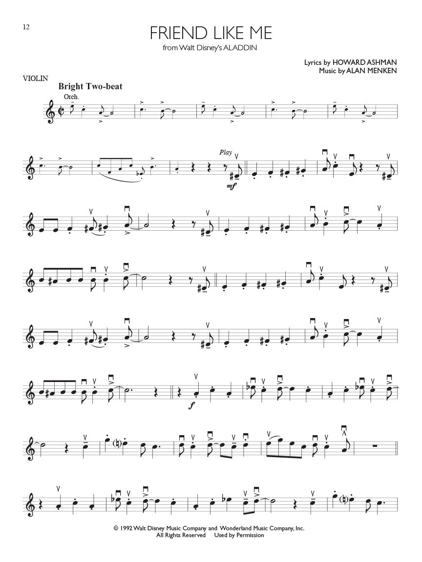 Disney Solos - Violin Play Along Book/Ola