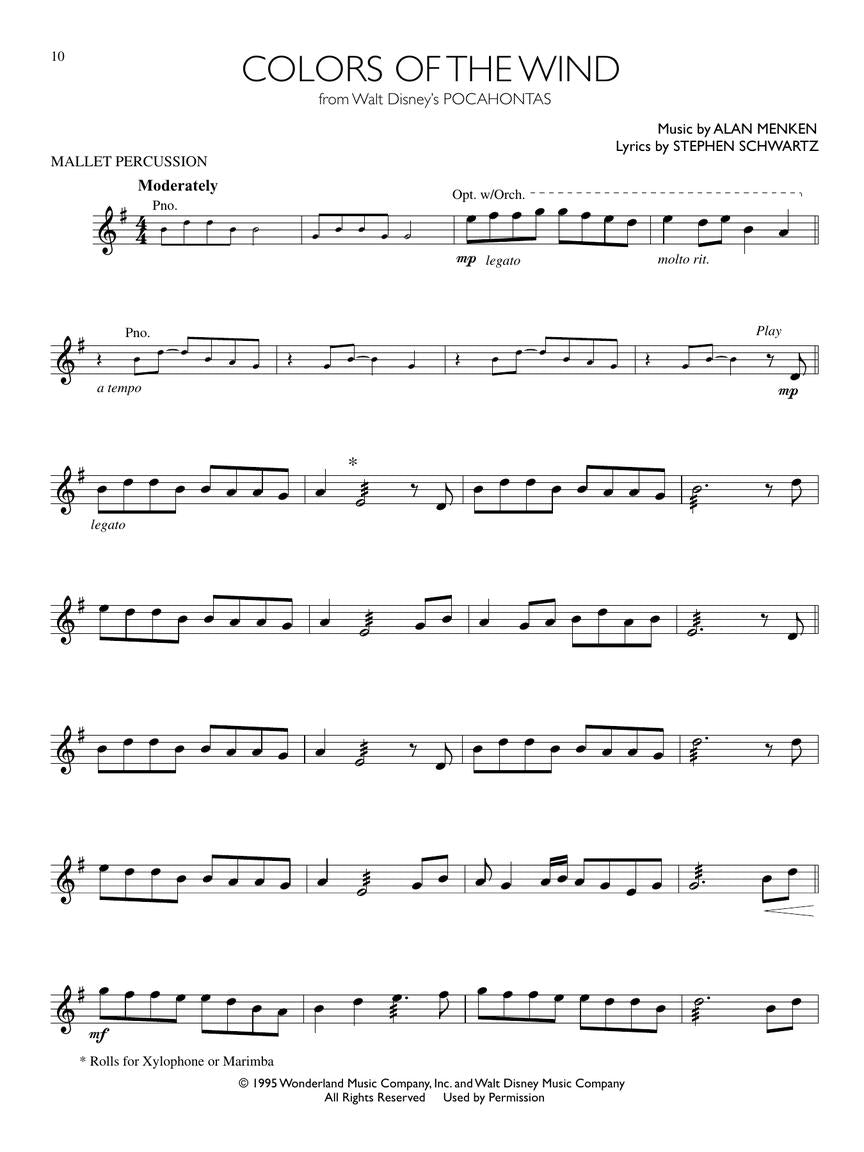 Disney Solos - For Mallet Percussion Play Along Book/Ola