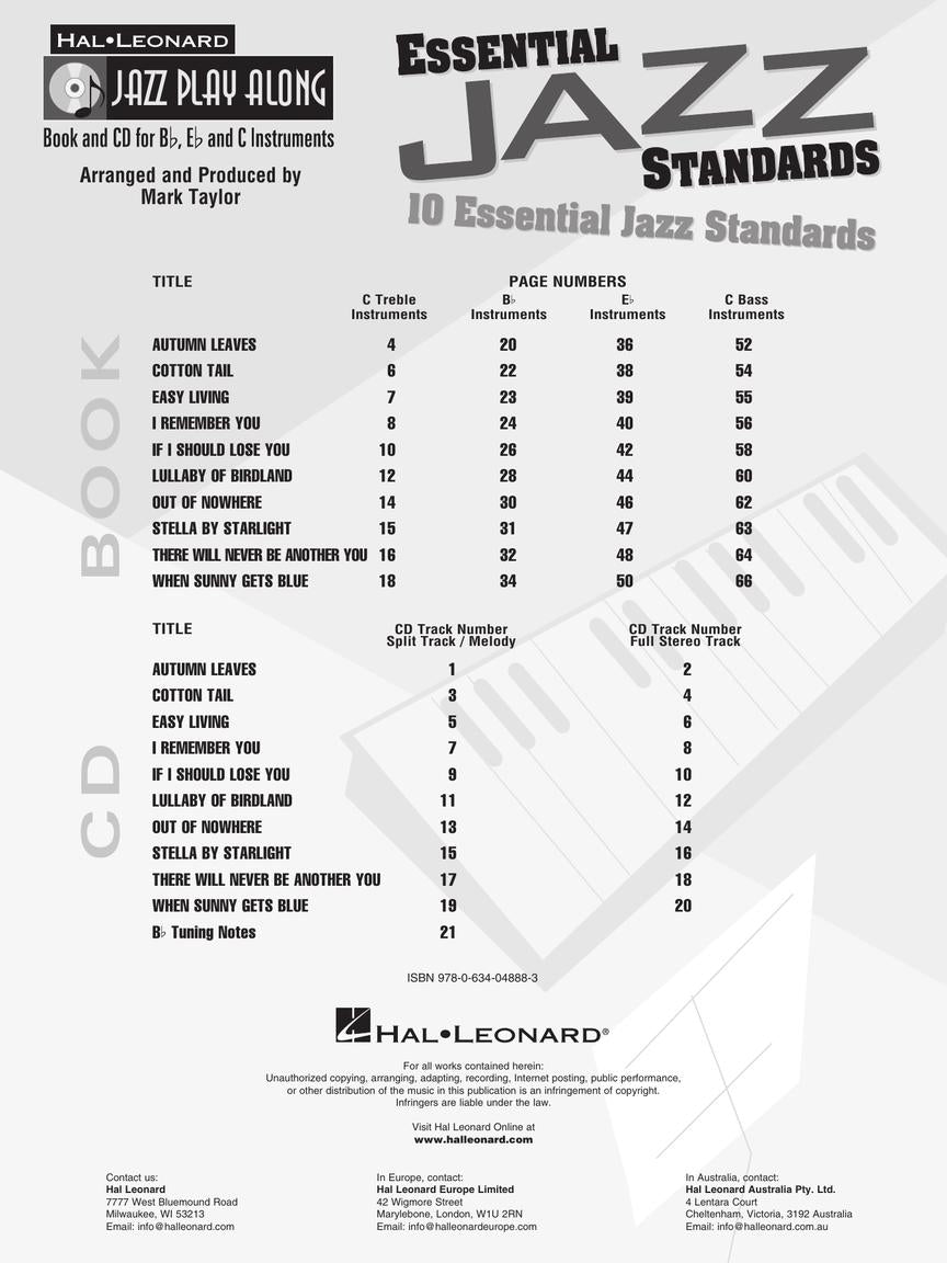 Essential Jazz Standard Volume 7 - Play Along Book/Cd