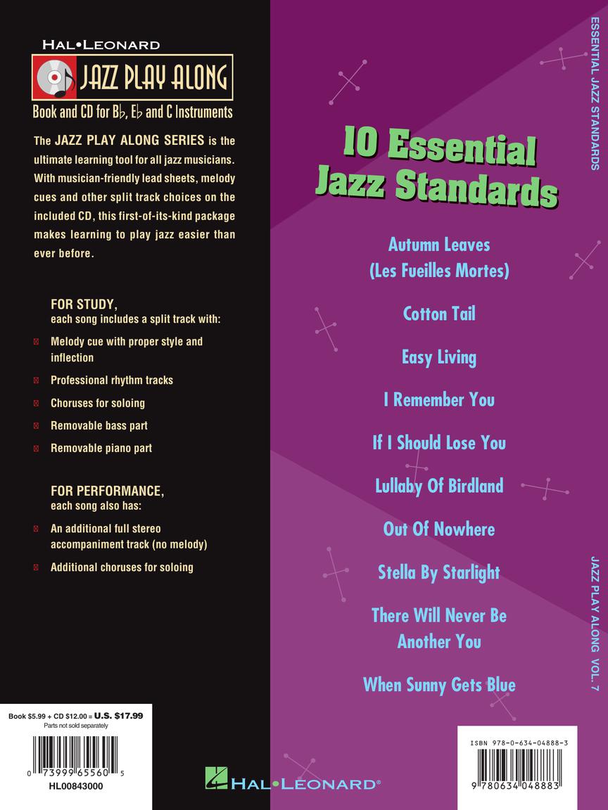 Essential Jazz Standard Volume 7 - Play Along Book/Cd