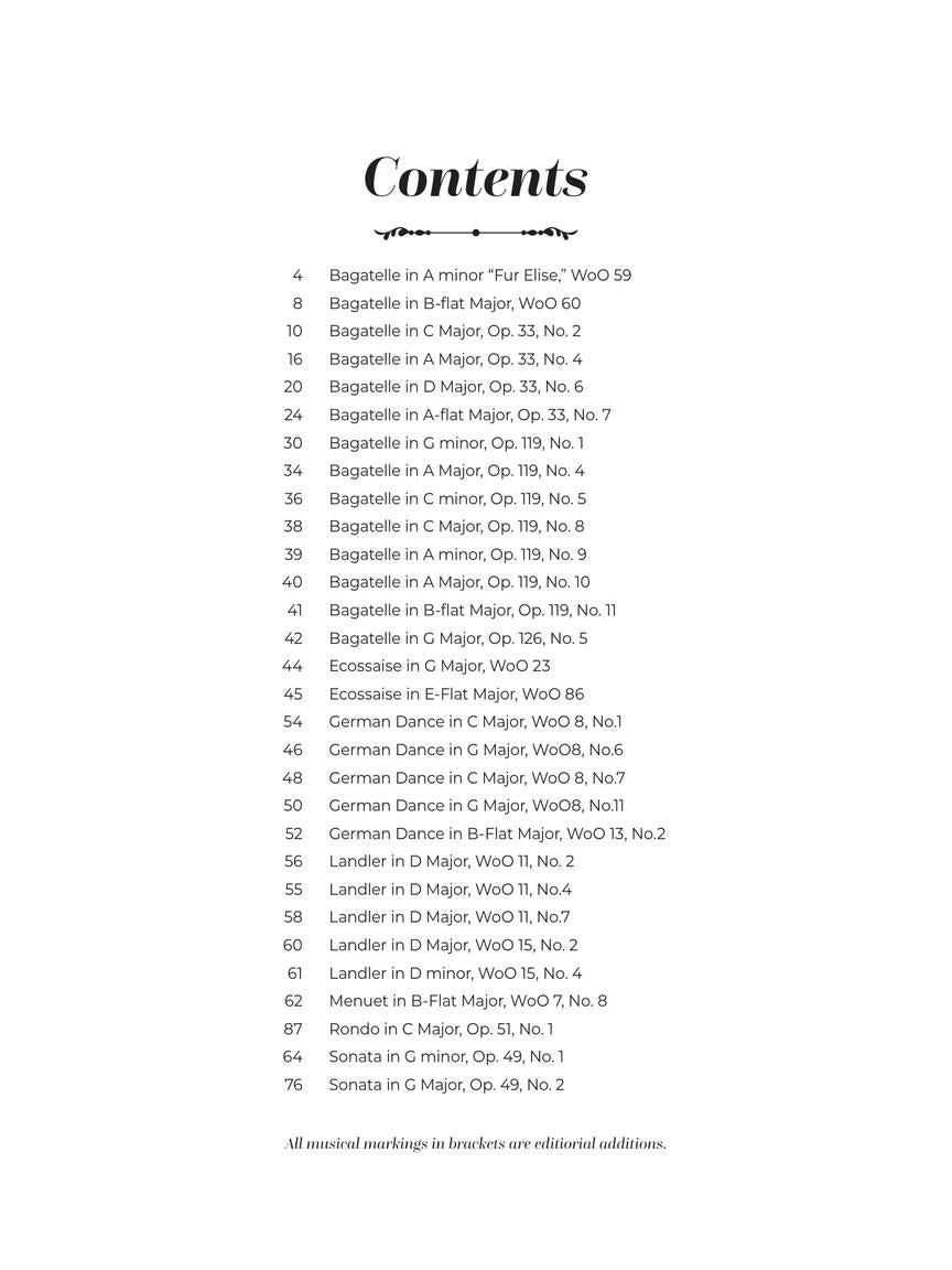 Intermediate Beethoven Favorites for Piano Solo Book