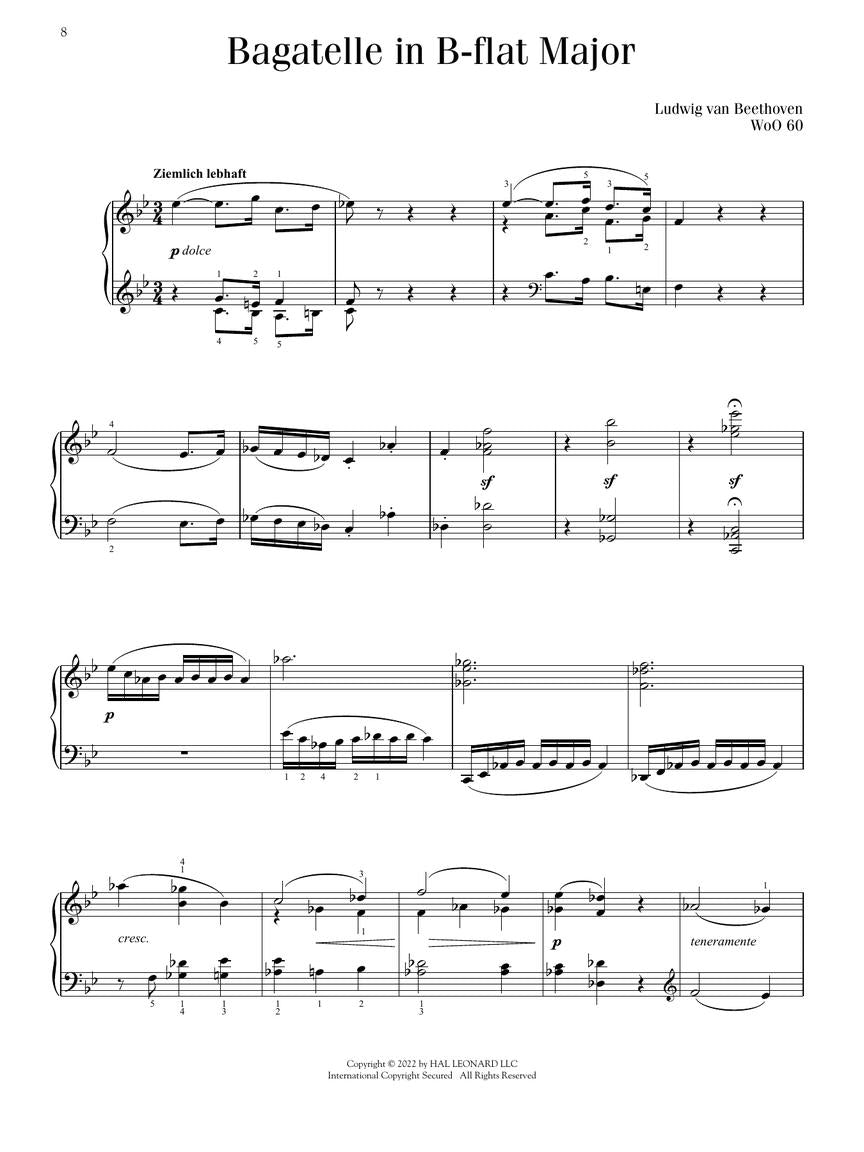 Intermediate Beethoven Favorites for Piano Solo Book
