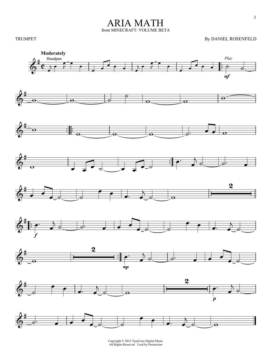 Minecraft Music From The Video Game Series - Trumpet Play Along Book/Ola