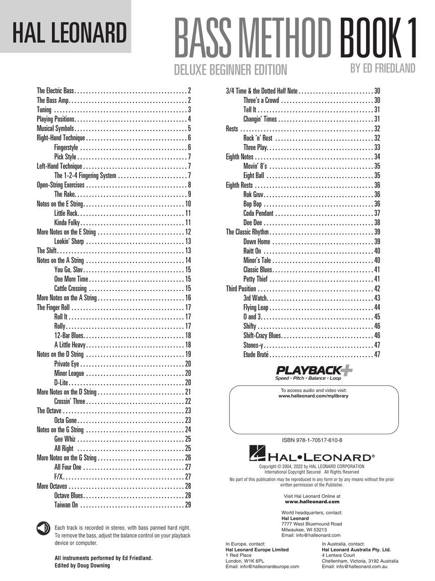 Hal Leonard Bass Tab Method - Book 1 Deluxe Beginner Edition (Book/Olm)