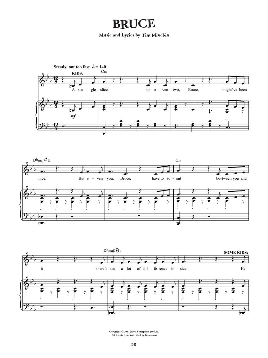 Roald Dahl's Matilda - The Musical For Piano and Vocal Book